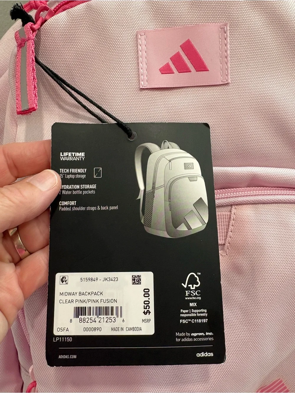 NEW Adidas Midway Backpack in Pink Colorway